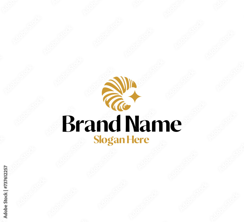 croissant  simple modern logo template editable vector