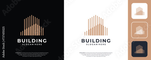 Building real estate logo design vector photo