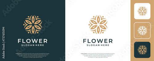 Abstract elegant flower logo icon design