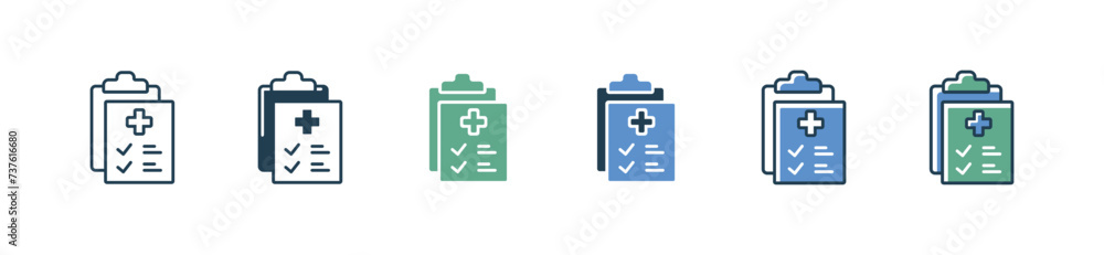 patient medical report clipboard icon set health check up diagnosis information checklist vector illustration for web and app patient medical report clipboard icon set health check up diagnosis information checklist vector illustration for web and app