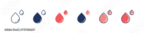 simple dripped blood transfusion icon set liquid blood donor life donation vector illustration