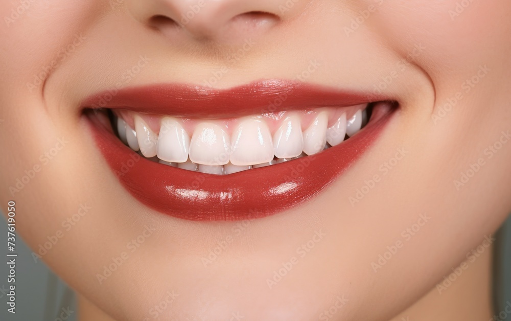 Close-up of Womans Mouth With White Teeth Close-up of Womans Mouth With White Teeth