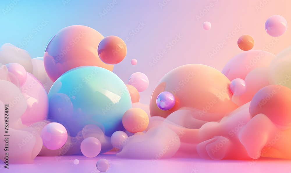 pink balloons in the sky, Generative AI pink balloons in the sky, Generative AI