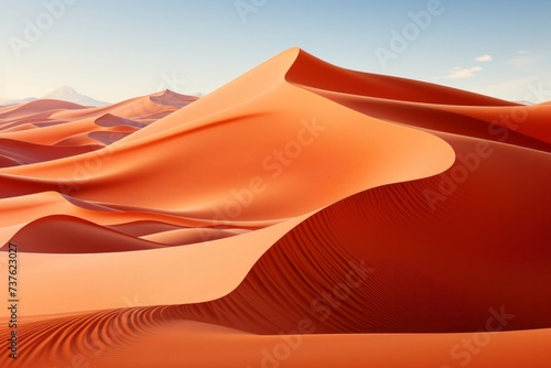 there are many sand dunes in the desert with a blue sky in the background