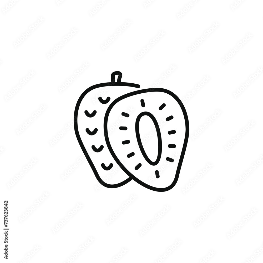 Soursop line icon isolated on transparent background