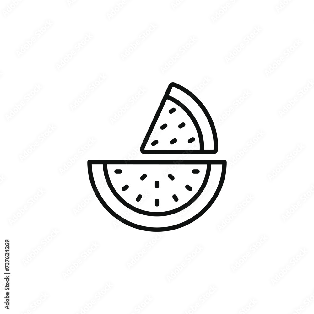 Watermelon line icon isolated on transparent background Watermelon line icon isolated on transparent background