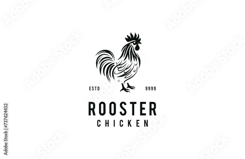 Premium luxury rooster logo vector illustration