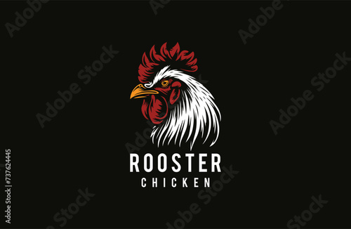 Premium luxury rooster logo vector illustration