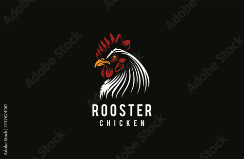 Premium luxury rooster logo vector illustration
