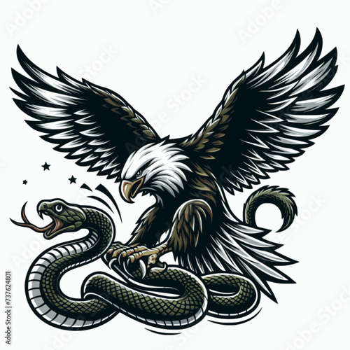 eagle catch a snake
