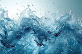 Ilustración digital de elementos de agua integrados en gráficos, creando una sensación de fluidez y calma
