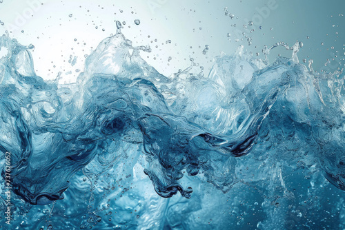 Ilustración digital de elementos de agua integrados en gráficos, creando una sensación de fluidez y calma photo