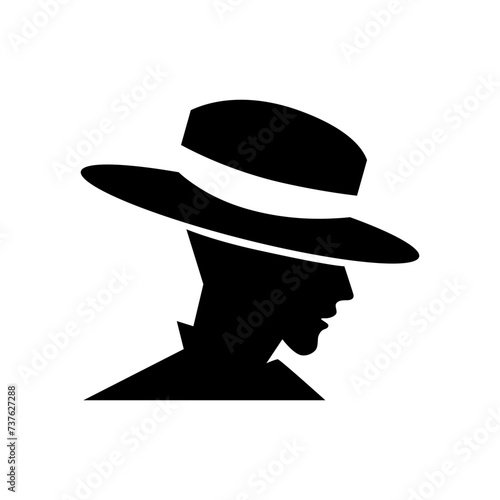 silhouette of a detective with hat