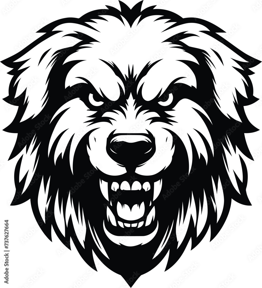 Fototapeta premium dog, shiba, retriever, bulldog, head, animal illustration