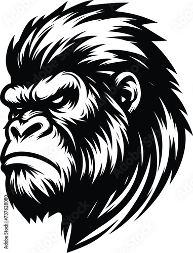 Wallpaper Mural monkey, gorilla, orangutan, head, animal illustration Torontodigital.ca