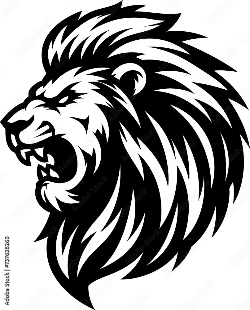 Fototapeta premium tiger, lion, panther, chetah, cat, wildcat, head, animal mascot illustration, 