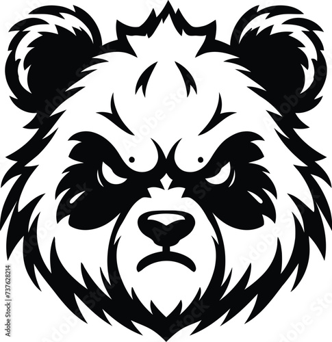 bear panda head, animal illustration