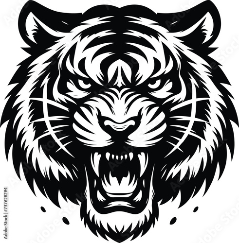 tiger, lion, panther, chetah, cat, wildcat, head, animal mascot illustration, 