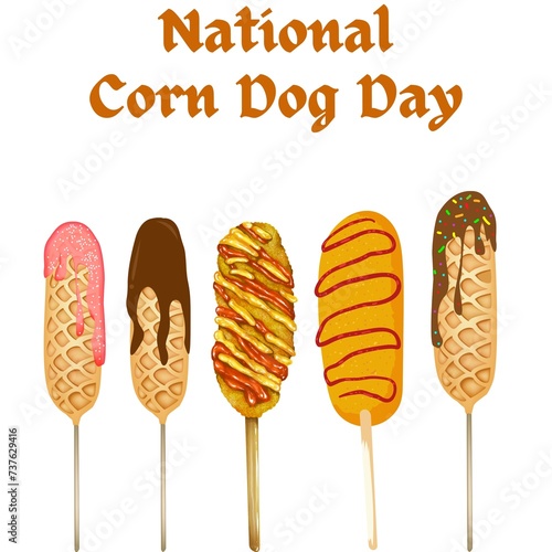 National Corndog Day. Delicious american food . Important day