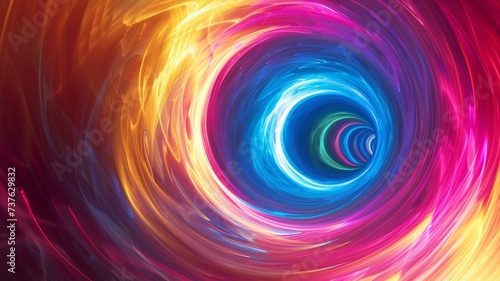 A Colorful Vibrant Glowing Tunnel of Light and Energy