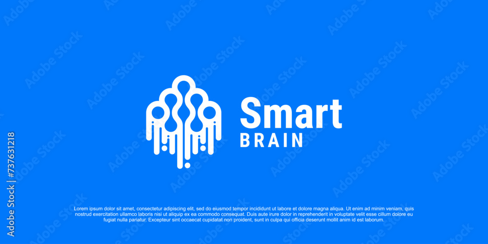 Human brain logo vector illustration