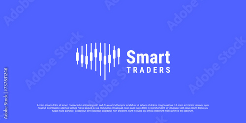 Trade logo with chart icon elements, modern finance logo