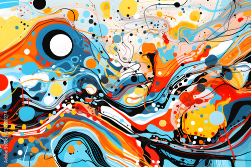 Kaleidoscope Explosion: A Vibrant Display of Funky, Abstract Design Elements