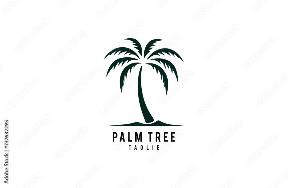 Premium luxury palm tree logo design vector