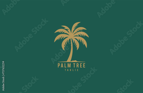 Premium luxury palm tree logo design vector