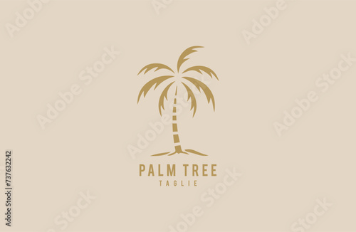 Premium luxury palm tree logo design vector