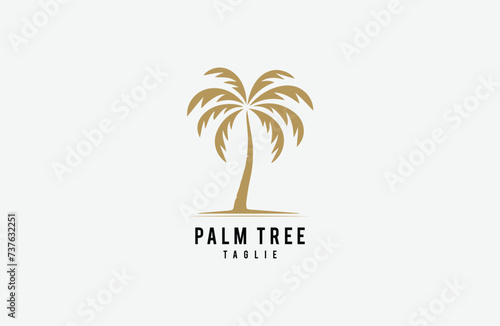 Premium luxury palm tree logo design vector