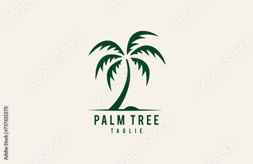 Premium luxury palm tree logo design vector