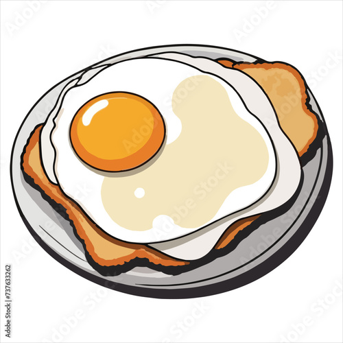 vector of tasty fried egg