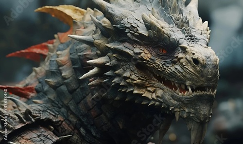 realistic dragon close up head