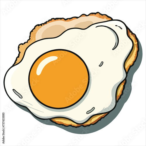 vector of tasty fried egg