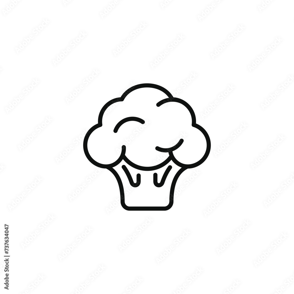 Broccoli line icon isolated on transparent background Broccoli line icon isolated on transparent background