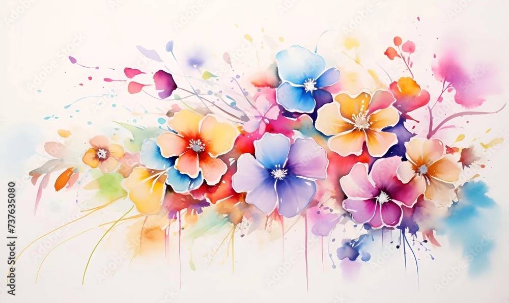 flowers watercolor abstract background design