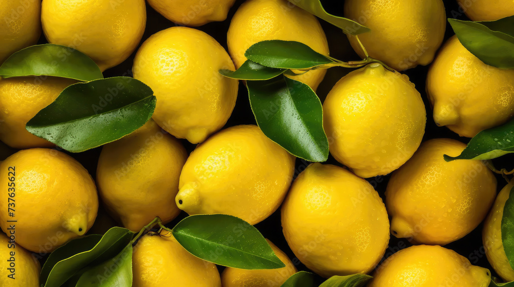 lemon close up. background of fresh fruits with bright colors