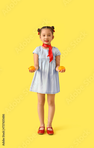 Cute little Asian girl with...