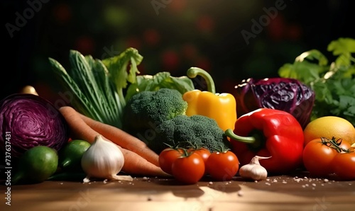 world healthy day copy space close food vegetables fish, isolated green background copy space