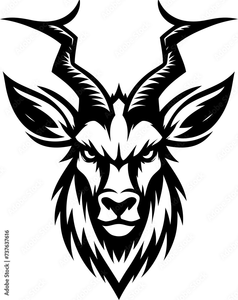 Obraz premium antelope head, animal mascot illustration,