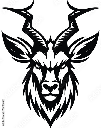 antelope head, animal mascot illustration,

