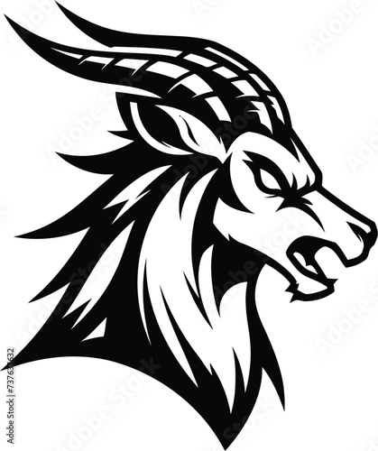 antelope head, animal mascot illustration,

