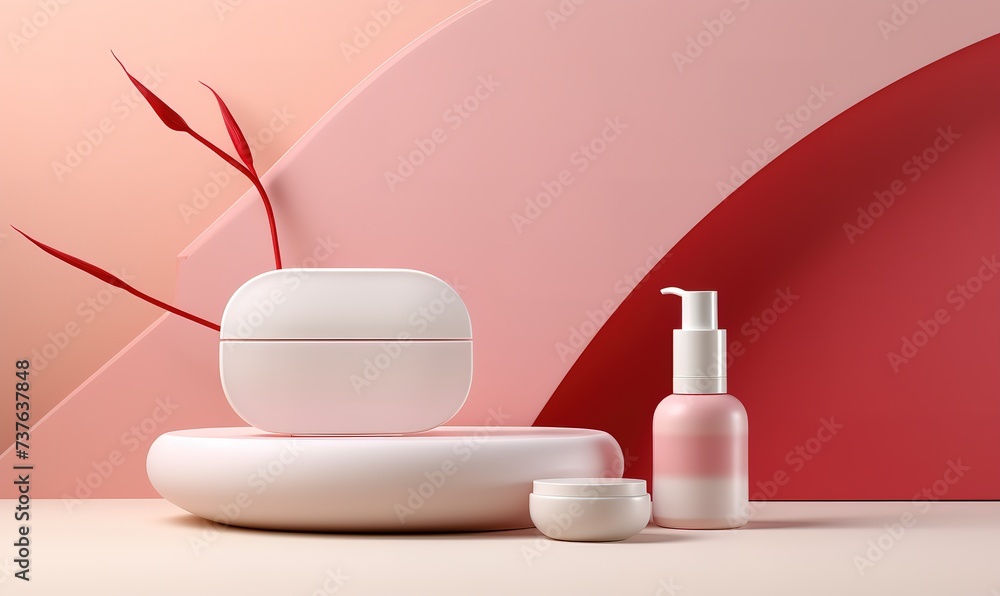 Color design of natural cosmetic cream serum skincare blank bottle packaging Color design of natural cosmetic cream serum skincare blank bottle packaging