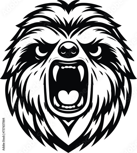 sloth head, animal mascot illustration,

