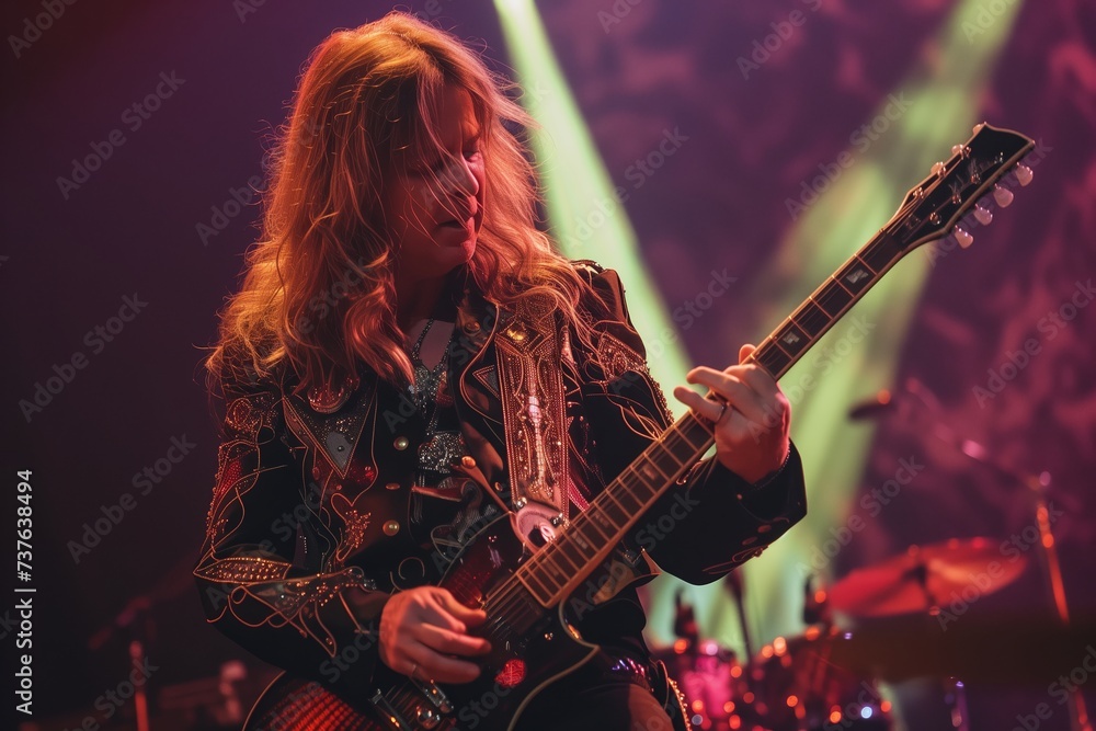 Obraz premium rock and roll band performing 