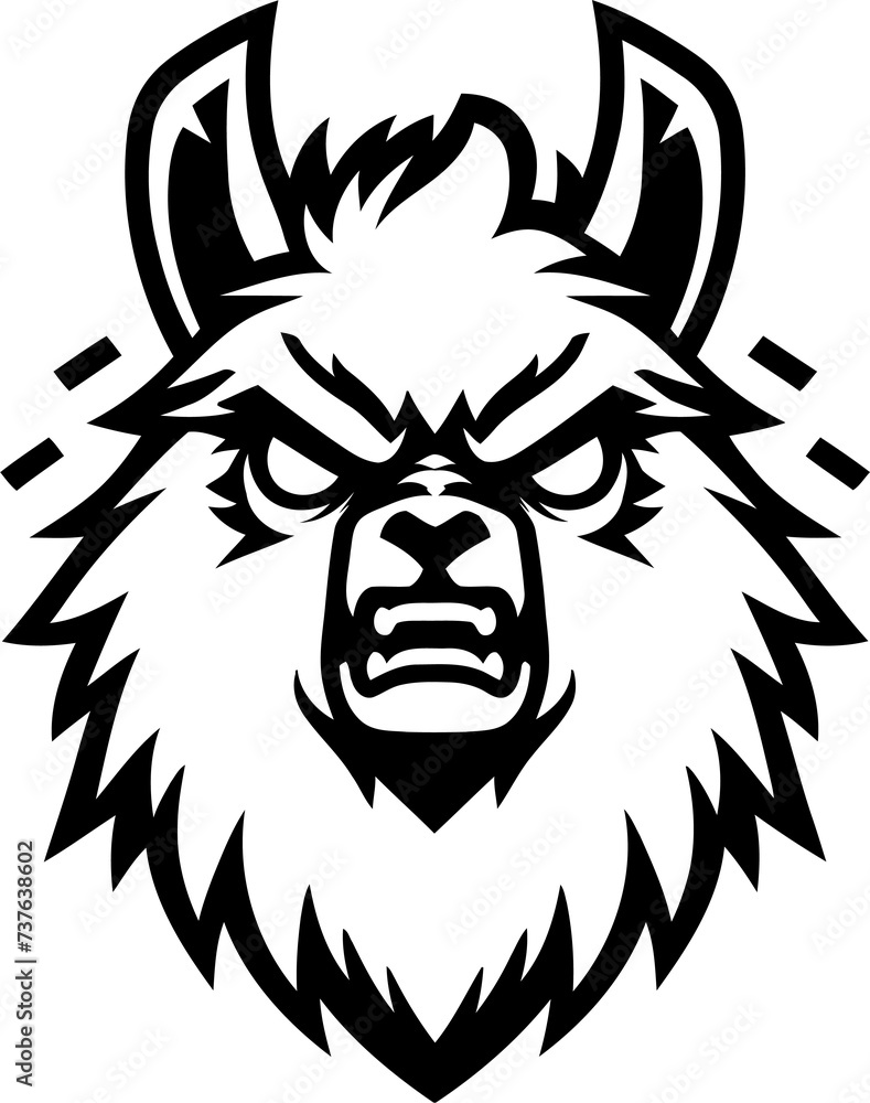 Fototapeta premium llama, head, animal mascot illustration,