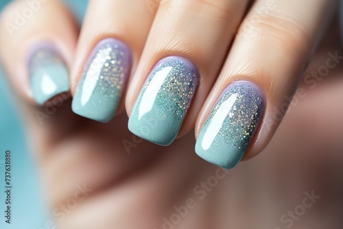 Beautiful Nail Art Manicure. Nail designs with decoration.Manicure nail paint. photo