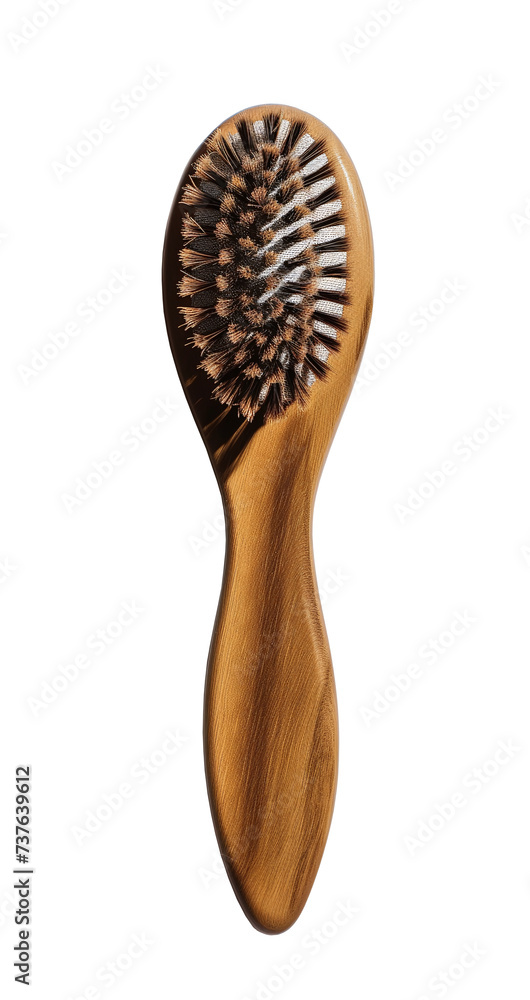 wooden, bamboo hairbrush on a transparent background wooden, bamboo hairbrush on a transparent background
