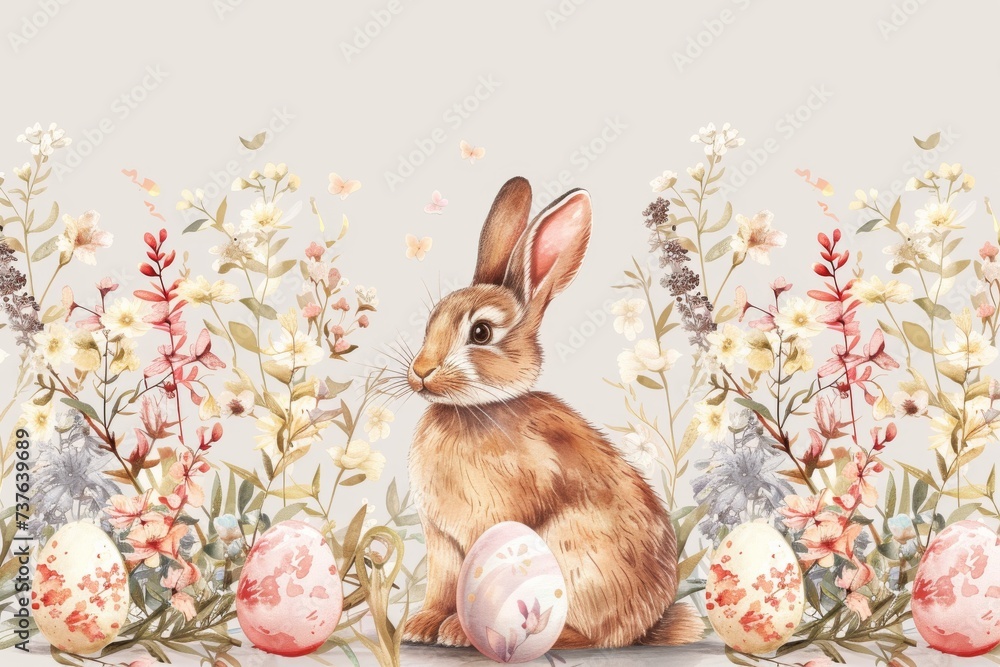 Happy Easter Eggs Basket GPU Rendering. Bunny in flower easter heartening decoration Garden. Cute hare 3d insignia easter rabbit spring illustration. Holy week decorating card wallpaper paperwhites Happy Easter Eggs Basket GPU Rendering. Bunny in flower easter heartening decoration Garden. Cute hare 3d insignia easter rabbit spring illustration. Holy week decorating card wallpaper paperwhites